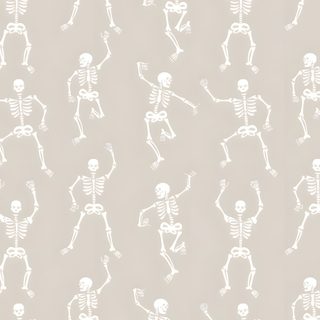 a white skeleton pattern on a gray background Halloween Dance Halloween Decor Ideas, Halloween Skeleton, Neutral Skeleton Design, light gray