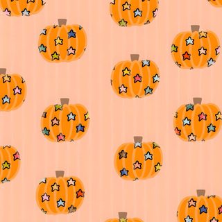 an orange pumpkin pattern with little stars on it Halloween Pumpkins And Stars Scattered Halloween Backgrounds, Cute Pumpkin Cat, Cute Halloween Squishmallow, navajo white