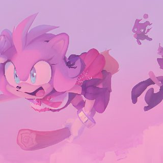 sonic the hedgehog is flying through the air with other characters in the sky behind him Amy Rose Halloween Possessed Amy Fanart, Crazy Amy Fanart, Ghost Amy Rose, Amy Rose The Bat, plum