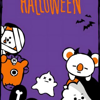 two teddy bears dressed up as witches and bats with the words spooky halloween Bt21 Halloween Halloween Skzoo, K Pop Halloween, Bt21 Pumpkin Painting, Bt21 Fall, dark slate blue