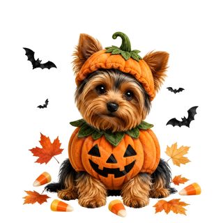 a small dog wearing a pumpkin costume sitting in front of some candy candies and bats Yorkie Halloween Yorkie Lovers, Gems Art, Halloween Festival, Art Kits, Diy Art Painting, white