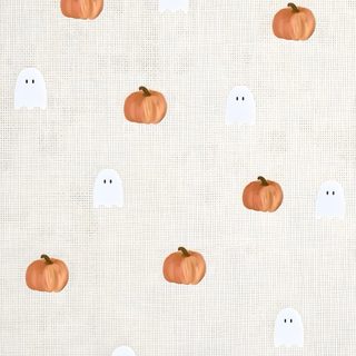 a white background with orange pumpkins and ghost faces Halloween Boo Halloween Orange White Neutral Halloween, Halloween Neutral, White Fall, gainsboro