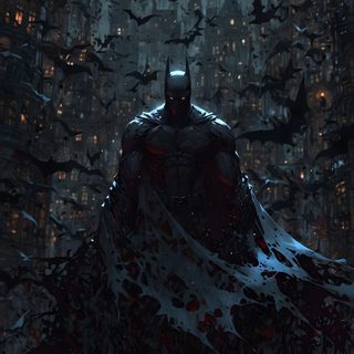 the dark knight in batman's costume is sitting on top of a hill surrounded by bats Batman Halloween Cool Dark Knight, Batman Arkham Iphone, Batman Arkham Series, Batman Dark, black