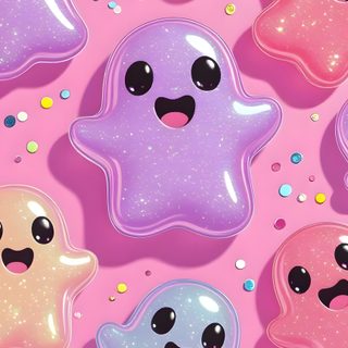 there are many different colored candies with faces on them in the shape of ghosts Girly Halloween Iphone Pastel Halloween Background, Disney For Iphone, Trending, Pink Ghost Iphone, plum