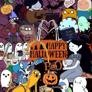 an image of halloween characters and pumpkins Regular Show Halloween Halloween Regular Show, Regular Show Halloween, Cartoon Network Halloween, dim gray
