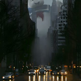 a city street filled with lots of traffic and tall buildings in the background at night Ghostbusters Halloween Ghostbusters 4k, Ghostbusters Background, Ghostbusters Car, Ghost Buster, black