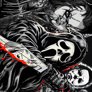 a group of people that are standing in front of each other with their faces painted black and white Halloween Scary Ghostface Gothic For Computer, Pc 4k Horror, Cool 1920x1080, Netbook, Iphone Horror, black