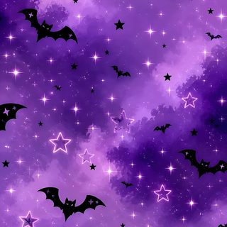 purple and black bats flying in the sky with stars on it's sides, Halloween Purple Bat Cute Purple Fall, Purple Halloween Iphone, Pastel Purple Halloween, dark orchid