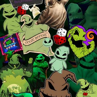 some stickers that are all over the place Halloween Bogey Nightmare Before Christmas, Oogie Boogie Man, Fb Cover Photos, Fb Covers, dark slate gray