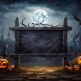 an image of halloween scene with pumpkins on the ground and moon in the sky Halloween Banner With Forest Jack Lantern, Pumpkin Head, Halloween Night, Halloween Party, dark slate gray