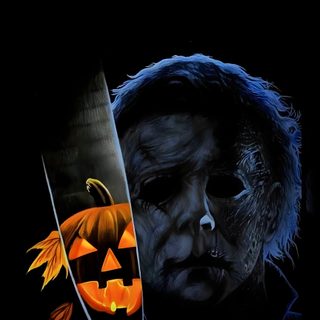 a person with a knife in their hand and a halloween pumpkin on the other side Halloween Michael Myers Iphone Michael Myers Iphone, Michele Myers, Backgrounds Michael Myers, black