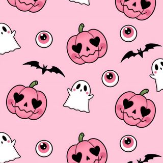 a pink background with lots of halloween pumpkins and ghost faces on the bottom half Happy Halloween Pink Halloween Iphone Pink, Cute Pink Halloween Iphone, Pink Halloween Iphone,