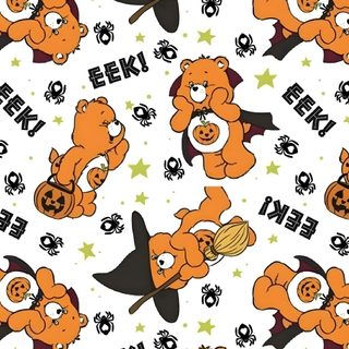 the bears are all different colors and sizes on this white background with black lettering that says, Care Bear Halloween Care Bears Vintage, Vintage Halloween Art, Halloween Iphone Backgrounds, white smoke