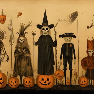 an old fashioned halloween scene with pumpkins and skeletons Samsung Tv Halloween Skeletons Vintage Halloween Print, Vintage Halloween Art Horizontal, Vintage Skeleton Picture Frame, peru