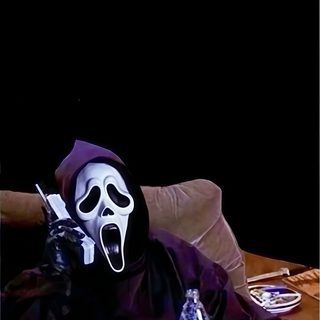 a person wearing a mask sitting on a couch Halloween Scream Funny Ghost Face Iphone, Ghostface Scary Movie, Scary Movie, Ghostface, black