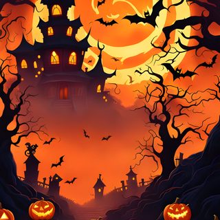 a halloween scene with pumpkins in the foreground and a castle in the background Halloween Hill Haunted House On A Hill, Halloween Hill, Halloween Hill Background, maroon