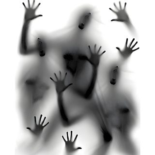 several hands are shown in the air as if they were reaching for something or someone Black And White Halloween Shadow Hallucinations, Negative Shadow, Shadow Blot, Abstract Shadow Design, snow