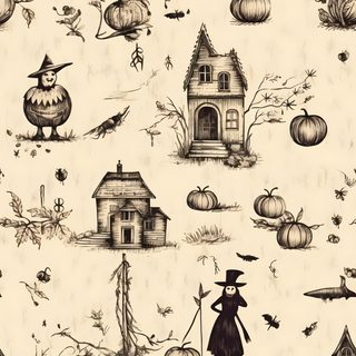 an old fashioned halloween wallpaper with pumpkins and houses Old Fashioned Halloween Old Halloween Aesthetic, Halloween And Fall, Halloween Phone Backgrounds, bisque