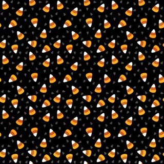 a black background with orange and white hearts Candy Corn Halloween Fall Doodle Black Retro Halloween Fabric, Halloween Checkered Fabric, Orange Halloween Fabric Pattern,