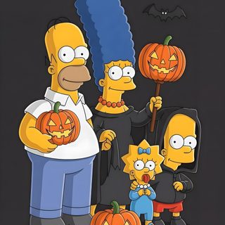 the simpsons family is dressed up as halloween characters Simpsons Halloween 4k Bart Simpson Halloween, Simpsons Halloween Iphone, Simpsons Halloween, dark slate gray