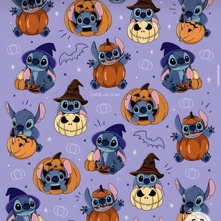 stitchers with pumpkins and jack - o'- lanterns on them, all in different colors Preppy Stitch Halloween Kawaii Kawaii Cute Stitch Halloween, Stitch Fall Background, Stitch Halloween For Ipad, dark gray