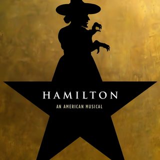 the silhouette of a wizard on top of a star with text that reads, hamilton an american musical Hamilton Halloween Wizards 1977 Peace, Wizards Film 1977, The Wizard Of Oz Dvd, Wizard Of Oz, saddle brown