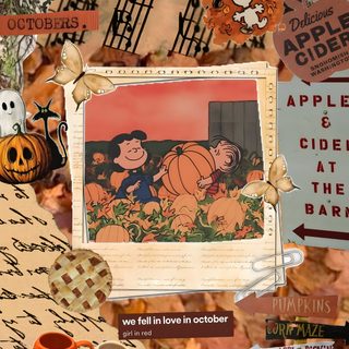 a collage of halloween images with pumpkins and other items Cozy Halloween Aesthetic sienna