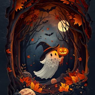 an image of a halloween scene with pumpkins in the air and a ghost on it Create Halloween Phone Halloween Art, Halloween Art Iphone, Halloween Scarecrow, black
