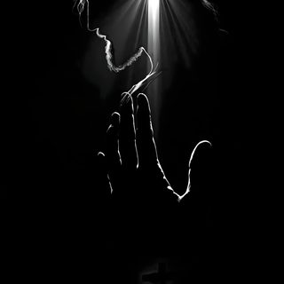 a person holding their hand in front of a cross with the light shining on them Halloween Cross 4k God, Cross And Praying Hands, Cross For, Iphone Christian Hd, Cross Sign, black