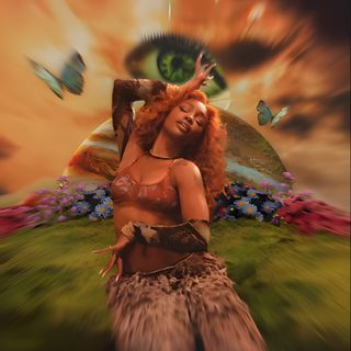 a digital painting of a woman sitting on the ground with her arms outstretched and eyes closed Sza Halloween Sza 4k Iphone, Sza Singer Aesthetic, Sza Psa, Sza Iphone Background, dark olive green