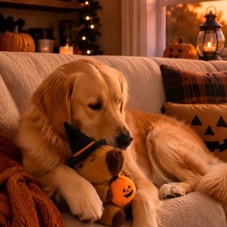 Capybara Dog Toy Golden Retriever Halloween saddle brown