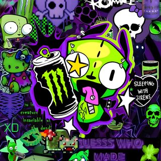 Zim Wallpaper, Gir Pfp Invader Zim, Invader Zim Wallpaper, Gir Invader Zim Aesthetic, Emo Cartoon Wallpaper, Invader Zim Bg, The Green Guy Cartoon, Evil Green, Scene Kid Background Scenecore Halloween Zim, Gir Pfp Invader Zim, Invader Zim, Gir Invader Zim Aesthetic, dark slate gray
