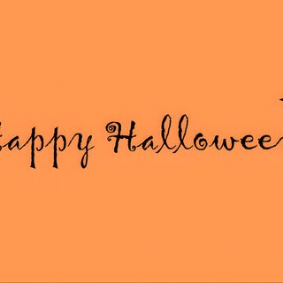 an orange background with bats and the words happy halloween Halloween Aesthetic Widget Halloween Widgets Medium, Happy Halloween Writing, Halloween Widgets Aesthetic, sandy brown