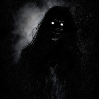 a creepy creature with glowing eyes in the dark Really Scary Halloween Best Ghost Pic, Scary Ghost Pic, Ghost Jinn, Scary For Kids, Horror Labubu, black