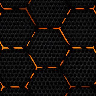 an orange and black background with hexagons in the shape of honeycombs Halloween Hexagon Orange Honeycomb, Black Orange Hexagon Geometric Background, Black Orange Fire Hexagon Background,