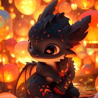 a little dragon sitting on the ground surrounded by lanterns Toothless Halloween Mythical Creatures Fantasy, Baby Dragon Art, Dragon Artwork Fantasy, sienna
