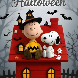 a charlie brown halloween scene with pumpkins and jack - o'- lanternes Happy Halloween Charlie Happy Cute Snoopy Cute Happy Halloween Images, Happy Halloween Snoopy Halloween, Snoopy Halloween Happy Birthday, dim gray