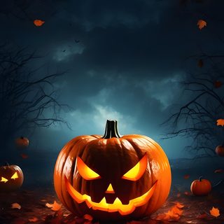 a jack o lantern pumpkin sitting in the middle of a field with leaves on it Halloween Phone 4k Halloween Is Coming, Feliz Dia De Resurreccion, Pumpkin, Halloween Backgrounds, black