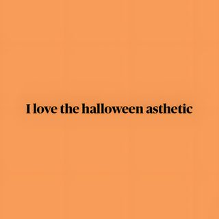 an orange background with the words i love the halloween aesthetic I Love Halloween sandy brown