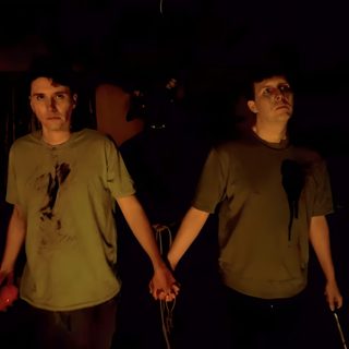 two men holding hands in the dark Dan And Phil Halloween 2009 Celebrities, Dan And Phil And Pj, 2009 Aesthetic, Phil Lester, Dan And Phil, black
