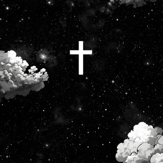 the sky is filled with clouds and a white cross in the center, surrounded by stars Halloween Cross 4k Cool, Super Cool, Black For Iphone, Jesus 4k Ultra Hd 1080p Iphone, Cross With God,