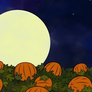 cartoon pumpkins are growing on the ground in front of a full moon Charlie Brown Halloween Laptop Charlie Brown Thanksgiving Laptop, Its The Great Pumpkin Charlie Brown, Great Pumpkin Charlie Brown, midnight blue