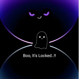 a black and purple background with an apple logo in the bottom right corner that says boo, it's locked Halloween Liquid Boo Printable And Cool Lock Iphone Lock Screen Dark, Cute La Boo Boo, Boo Hd, black