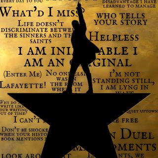 the silhouette of a person standing on top of a star with words all over it Hamilton Halloween Alexander Hamilton Aesthetic, Hamilton Art, Hamilton Posters Aesthetic, saddle brown