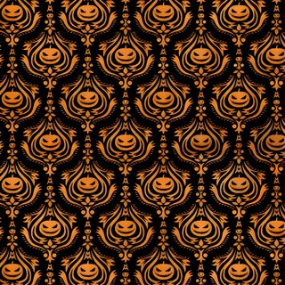an orange and black wallpaper pattern with swirls on the bottom, in different colors Halloween Trellis Ikat Custom Halloween, Orange And Black Damask Background,