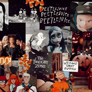 a collage of halloween pictures with pumpkins Halloween Collage Laptop Halloween Macbook Aesthetic, Halloween Desktop, Halloween Iphone, dark olive green