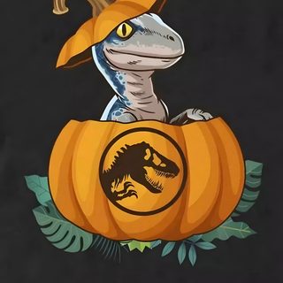 a dinosaur sitting on top of a pumpkin Dinosaur Halloween Dinosaur Halloween, Jurassic World, Halloween Dinosaur, Spooky Dino, dark slate gray