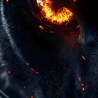 a close up of a cat's face with fire coming out of its eyes Halloween Fiery Felines-black Custom Tiger With Fire Eyes, Fire Panther, Black Panther Fire,