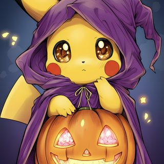 a cartoon pikachu sitting on top of a pumpkin Pikachu Halloween Pikachu Halloween, Pokemon Painting, Pokemon Halloween, Cool Pokemon, Pikachu, dim gray