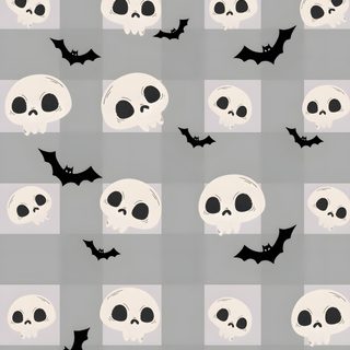 a bunch of skulls and bats on a gray background with black dots in the middle Halloween Skull And Bat Skull, Halloween, Phone Backgrounds, Pretty, Backgrounds, Phone, dark gray